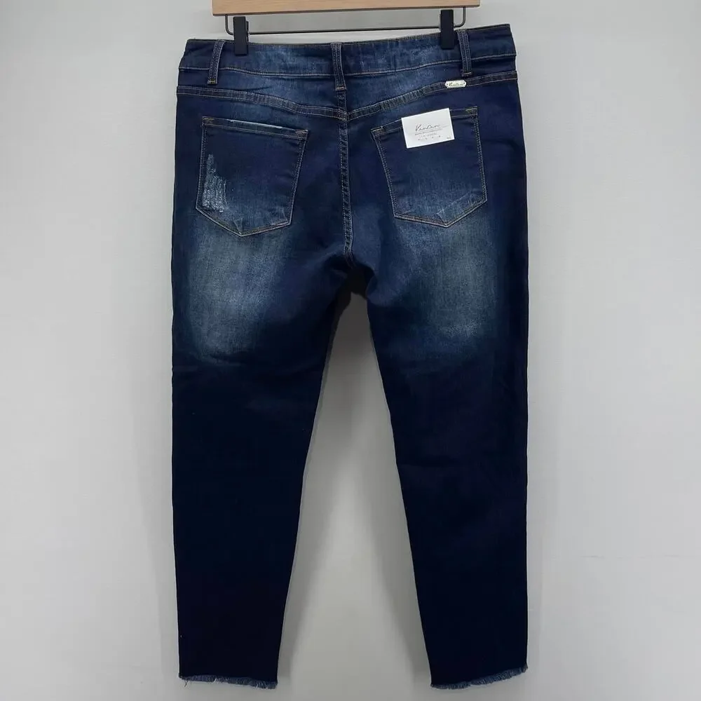KanCan Mid Rise Dark Denim Skinny Jeans Style KC6003D-B‎